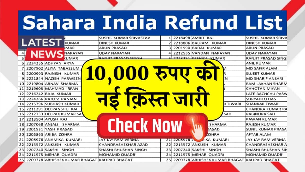 Sahara India Refund List Update